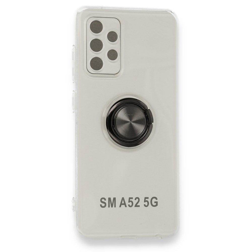 Newface Samsung Galaxy A52S Kılıf Gros Yüzüklü Silikon - Siyah