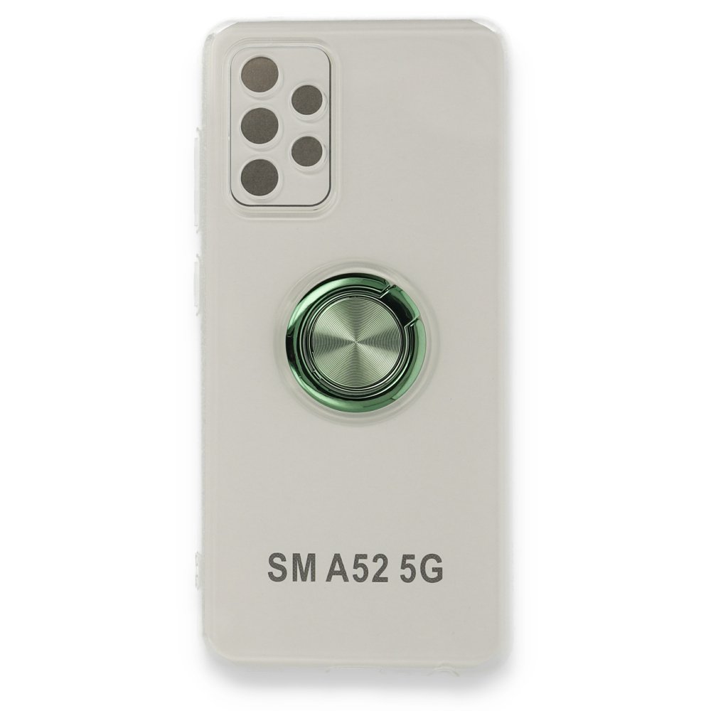 Newface Samsung Galaxy A52S Kılıf Gros Yüzüklü Silikon - Yeşil