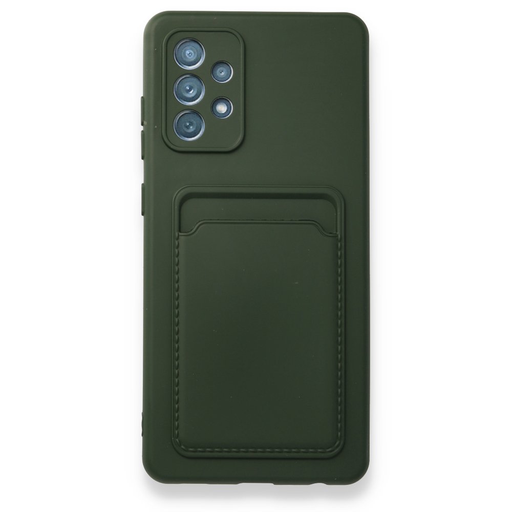 Newface Samsung Galaxy A52S Kılıf Kelvin Kartvizitli Silikon - Koyu Yeşil