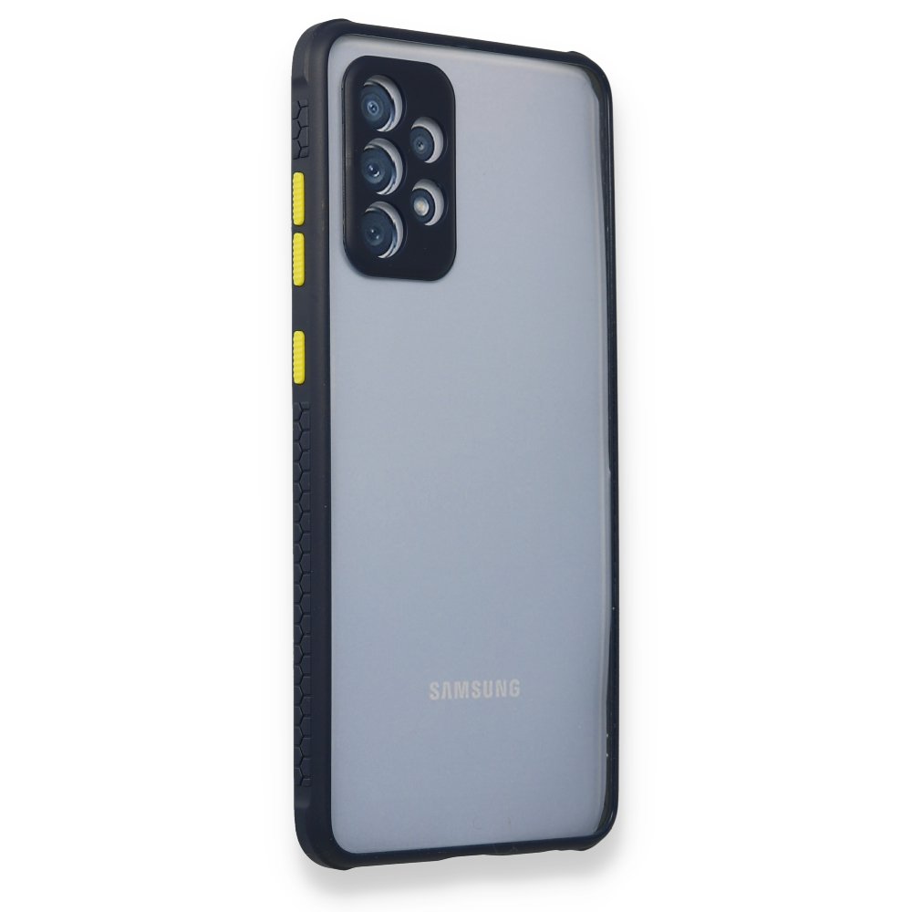 Newface Samsung Galaxy A52S Kılıf Miami Şeffaf Silikon - Lacivert