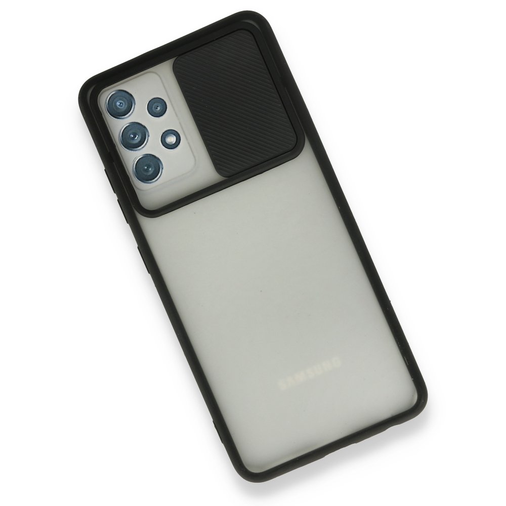Newface Samsung Galaxy A52S Kılıf Palm Buzlu Kamera Sürgülü Silikon - Siyah