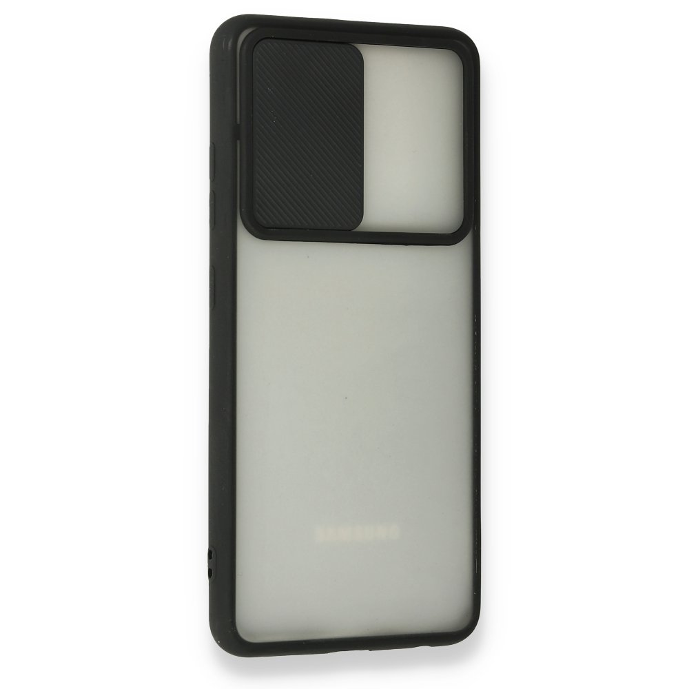 Newface Samsung Galaxy A52S Kılıf Palm Buzlu Kamera Sürgülü Silikon - Siyah