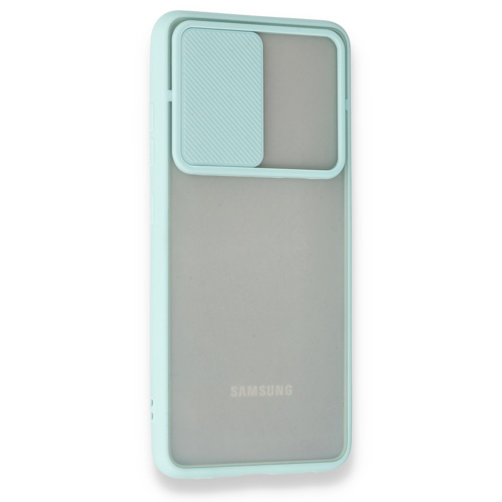 Newface Samsung Galaxy A52S Kılıf Palm Buzlu Kamera Sürgülü Silikon - Turkuaz