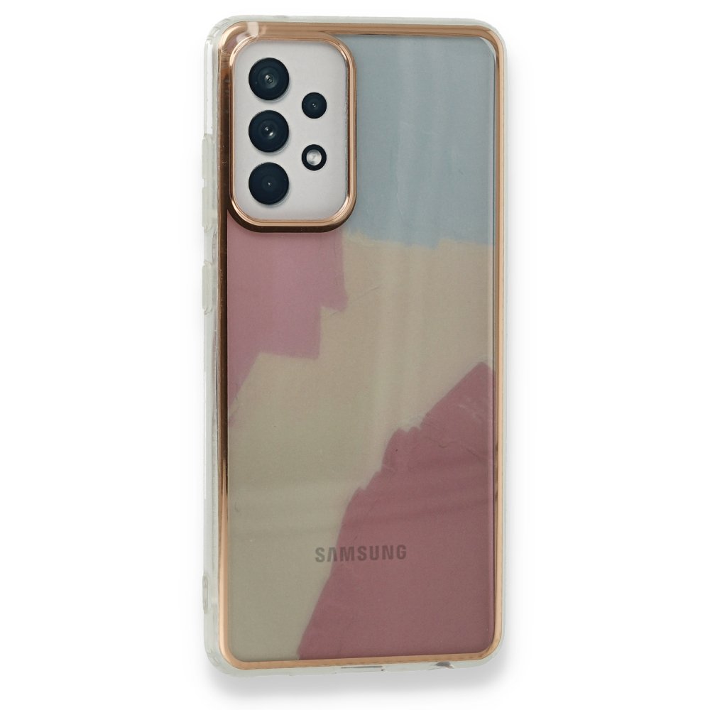 Newface Samsung Galaxy A52S Kılıf Çiçekli Silikon - Buz Mavi