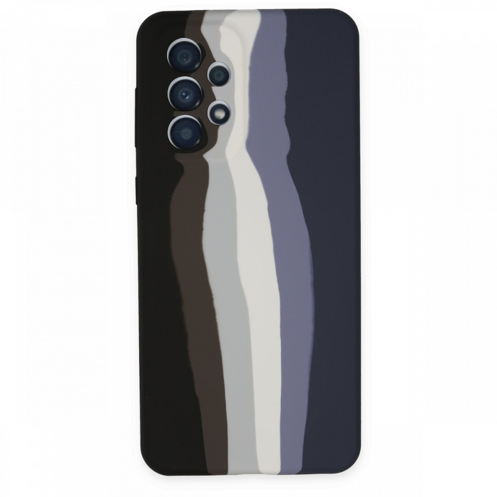 Newface Samsung Galaxy A53 5G Kılıf Ebruli Lansman Silikon - Siyah-Lacivert