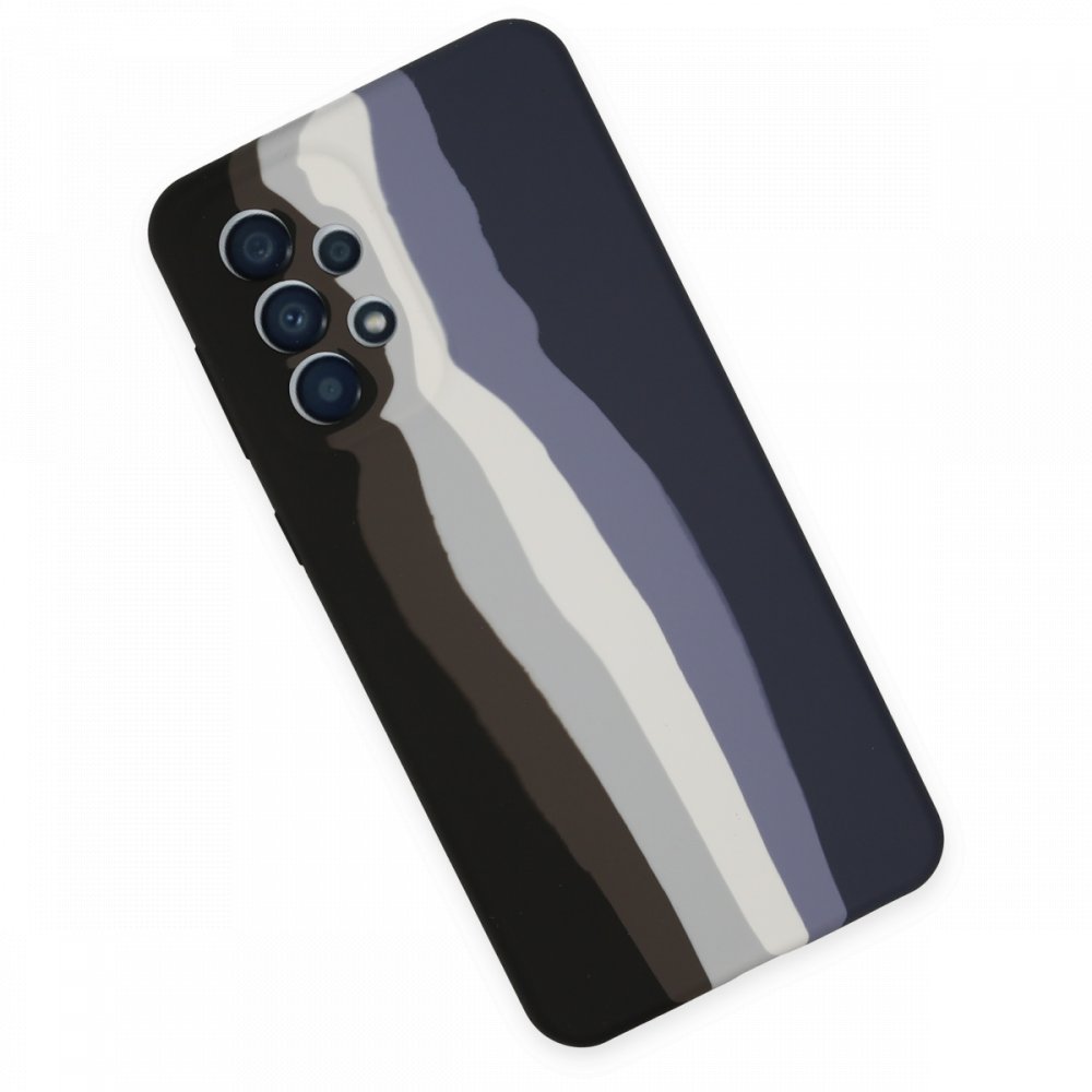 Newface Samsung Galaxy A53 5G Kılıf Ebruli Lansman Silikon - Siyah-Lacivert