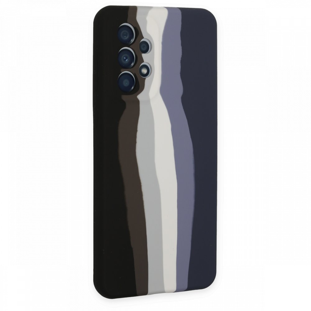 Newface Samsung Galaxy A53 5G Kılıf Ebruli Lansman Silikon - Siyah-Lacivert