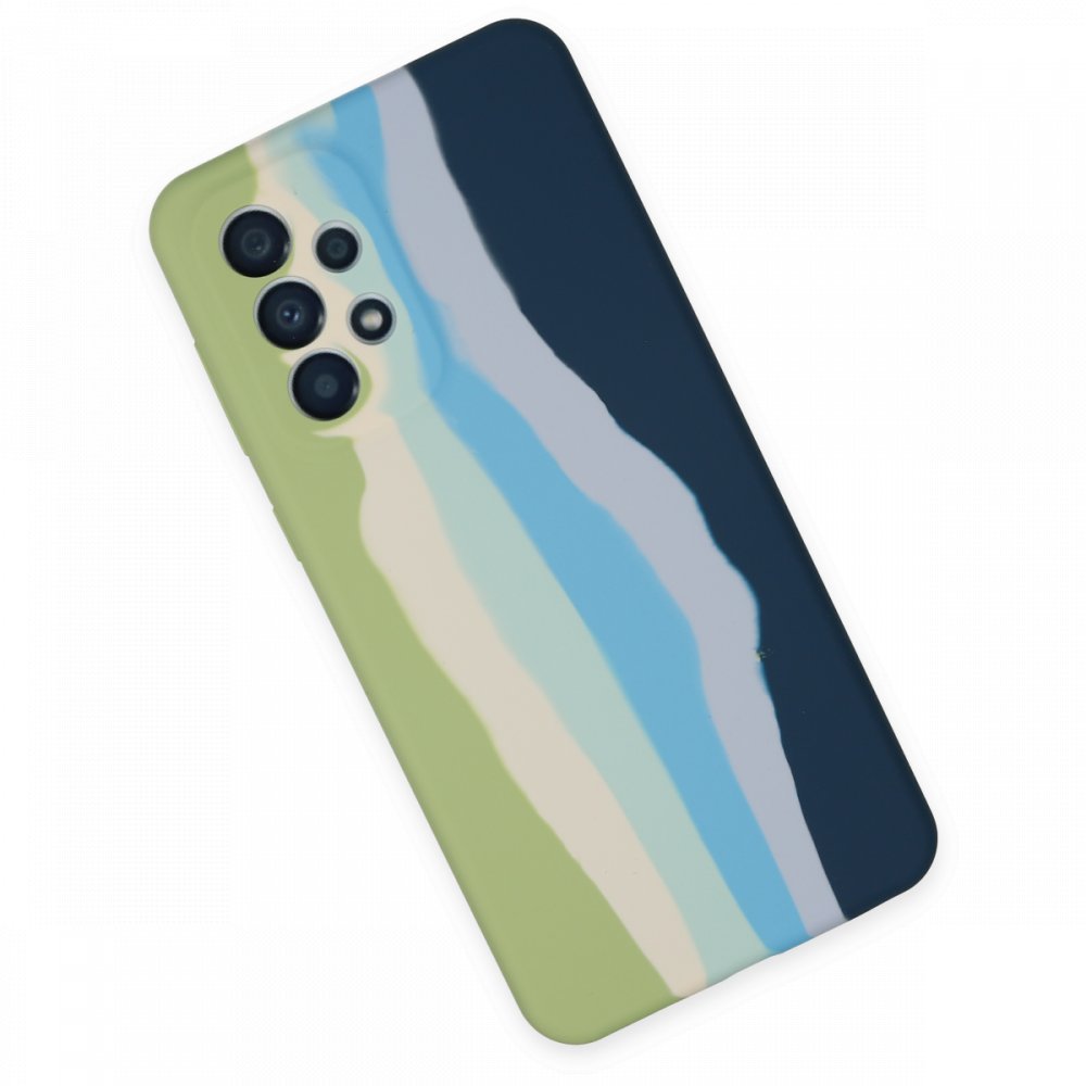 Newface Samsung Galaxy A53 5G Kılıf Ebruli Lansman Silikon - Yeşil-Koyu Yeşil