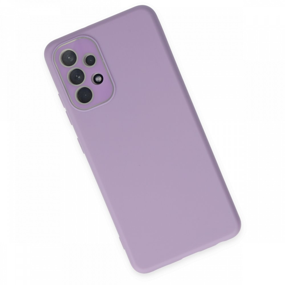 Newface Samsung Galaxy A53 5G Kılıf Lansman Glass Kapak - Lila