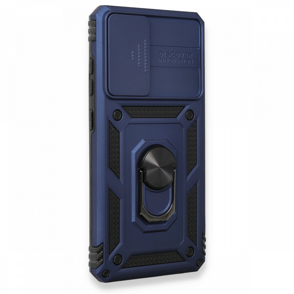 Newface Samsung Galaxy A53 5G Kılıf Pars Lens Yüzüklü Silikon - Lacivert