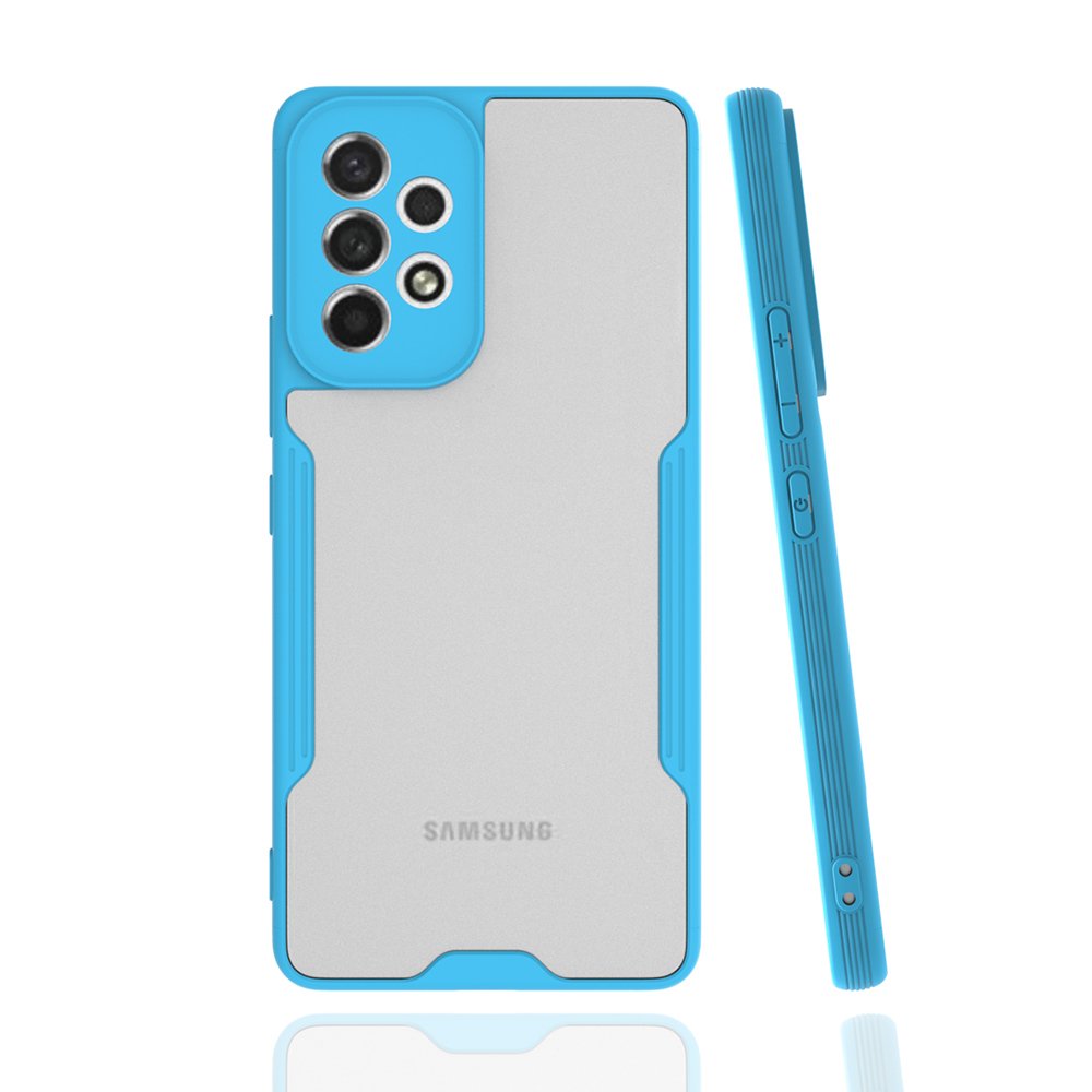 Newface Samsung Galaxy A53 5G Kılıf Platin Silikon - Mavi