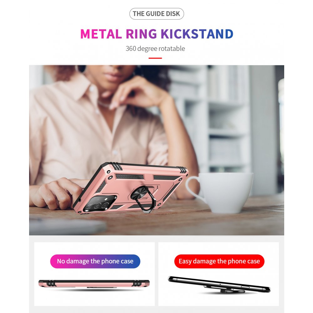 Newface Samsung Galaxy A53 5G Kılıf Sofya Yüzüklü Silikon Kapak - Rose