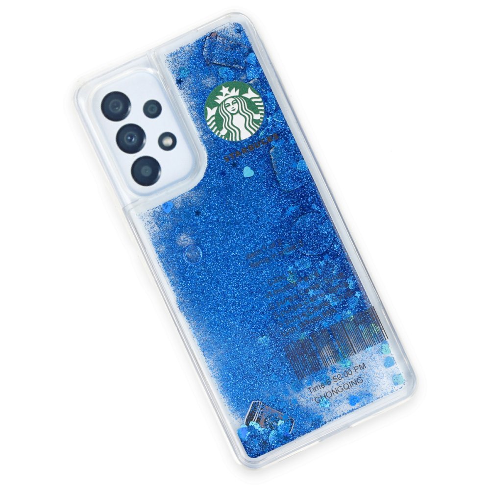 Newface Samsung Galaxy A53 5G Kılıf Starbuck Sulu Silikon - Mavi