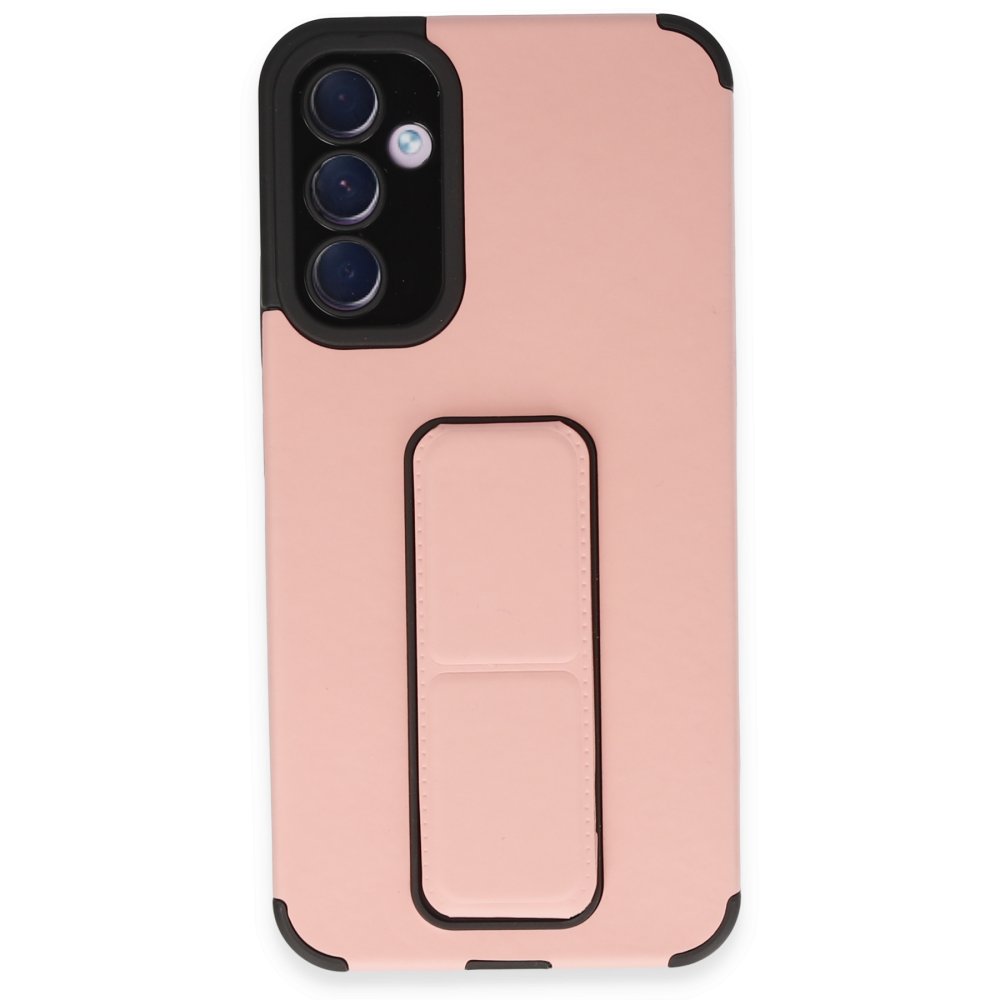 Newface Samsung Galaxy A54 5G Kılıf Mega Standlı Silikon - Pudra