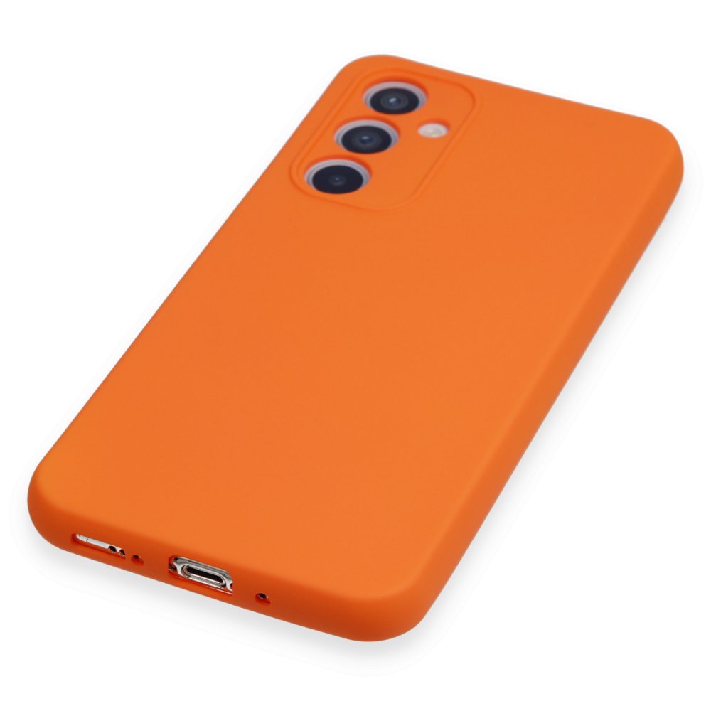 Newface Samsung Galaxy A54 5G Kılıf Nano içi Kadife Silikon - Turuncu