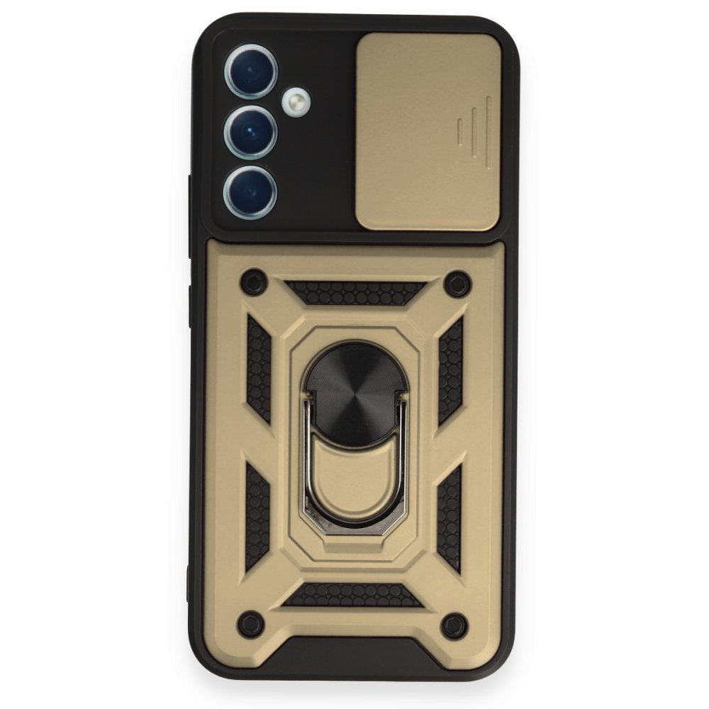 Newface Samsung Galaxy A54 5G Kılıf Pars Lens Yüzüklü Silikon - Gold