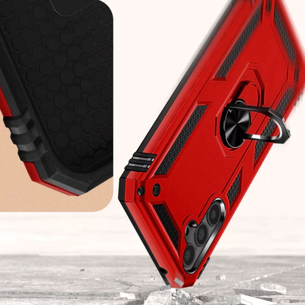 Newface Samsung Galaxy A54 5G Kılıf Sofya Yüzüklü Silikon Kapak - Yeşil