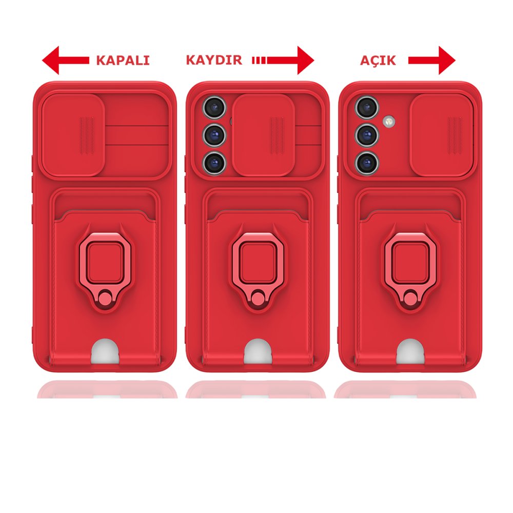 Newface Samsung Galaxy A54 5G Kılıf Zuma Kartvizitli Yüzüklü Silikon - Pembe