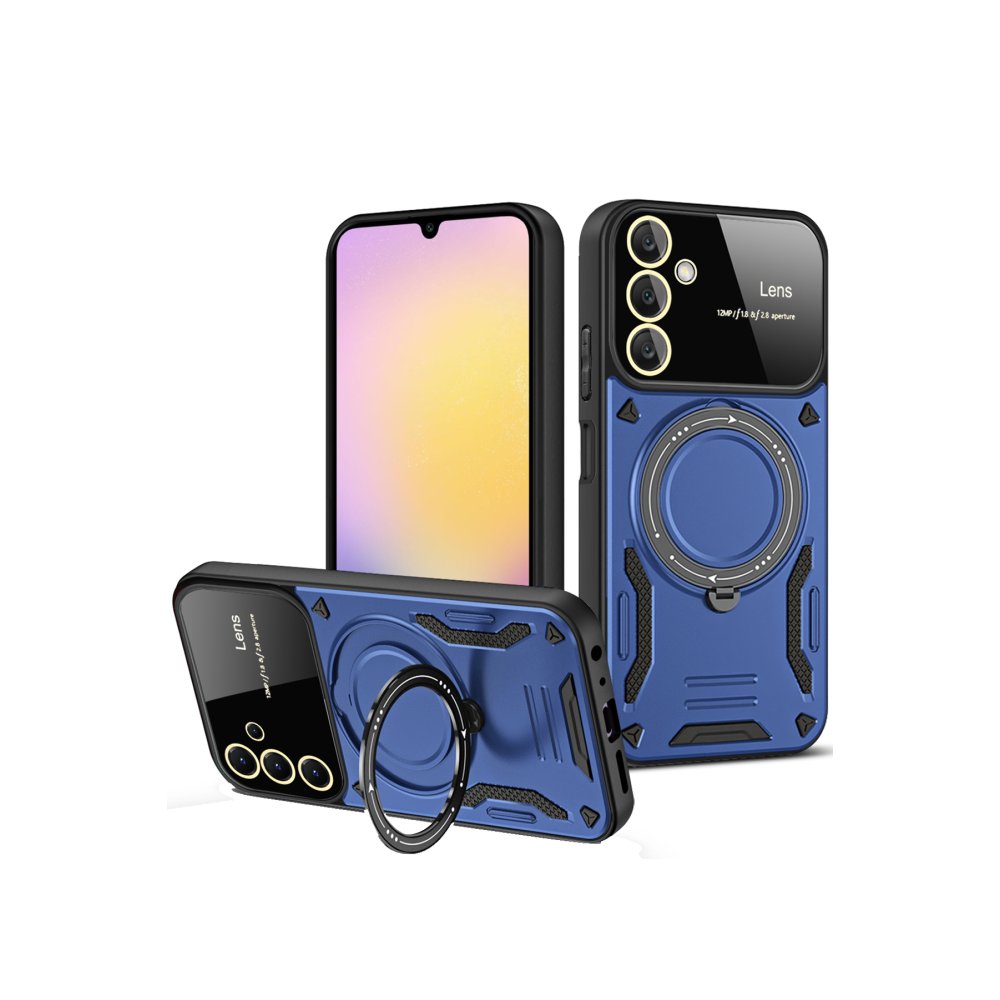Newface Samsung Galaxy A55 5G Kılıf Joy Lens Standlı Kapak - Lacivert