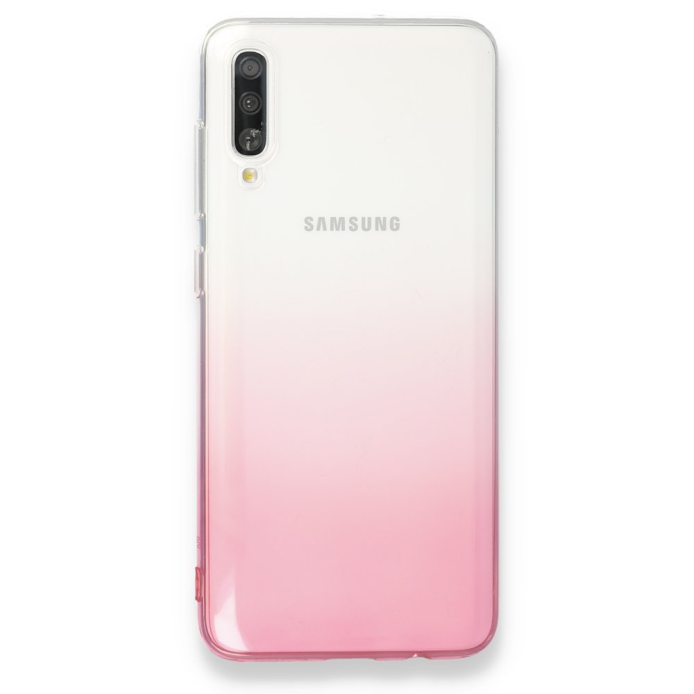 Newface Samsung Galaxy A70 Kılıf Lüx Çift Renkli Silikon - Pembe