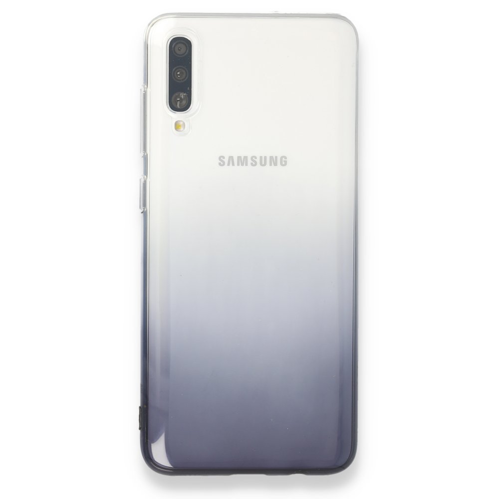 Newface Samsung Galaxy A70 Kılıf Lüx Çift Renkli Silikon - Siyah