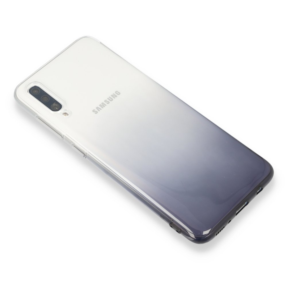 Newface Samsung Galaxy A70 Kılıf Lüx Çift Renkli Silikon - Siyah