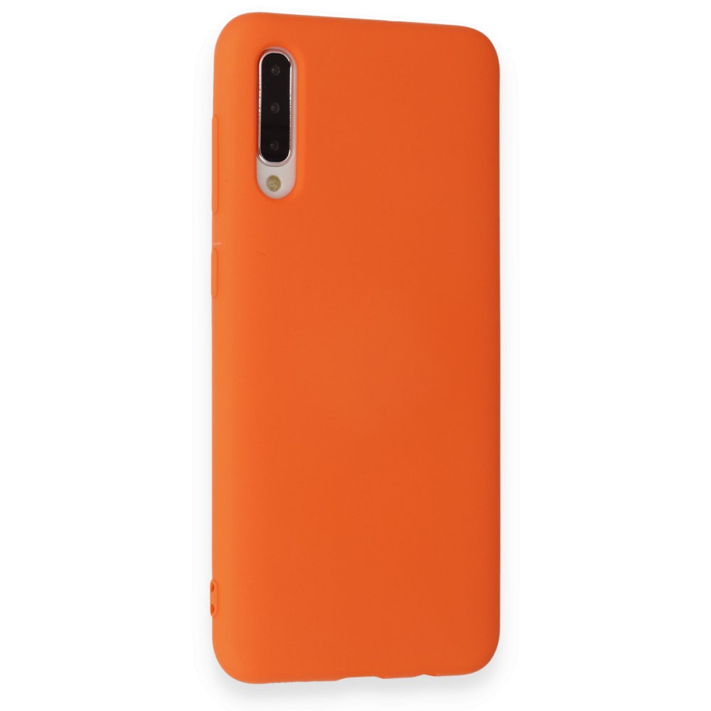 Newface Samsung Galaxy A70 Kılıf Nano içi Kadife Silikon - Turuncu