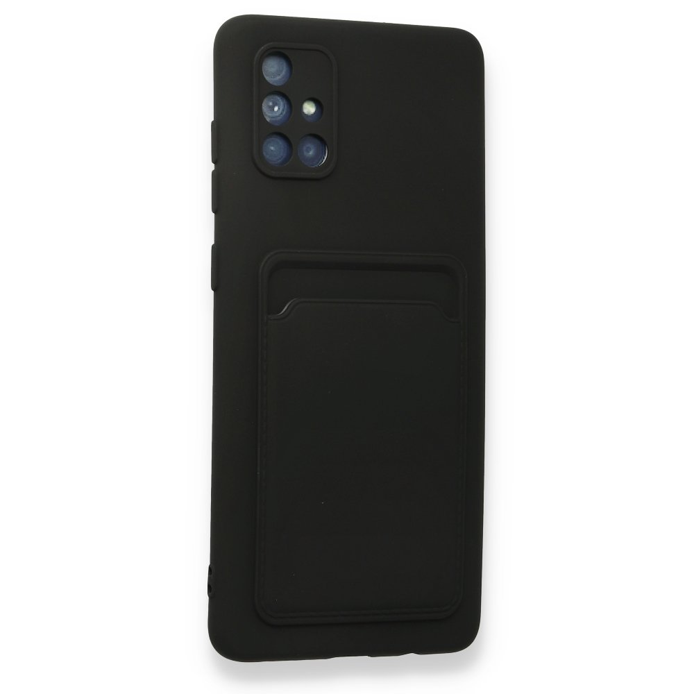 Newface Samsung Galaxy A71 Kılıf Kelvin Kartvizitli Silikon - Siyah