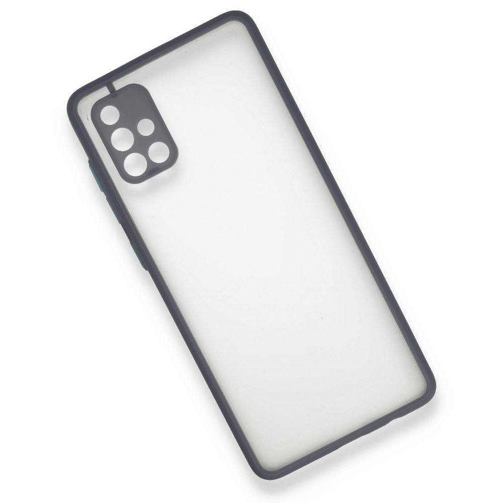 Newface Samsung Galaxy A71 Kılıf Montreal Silikon Kapak - Gri