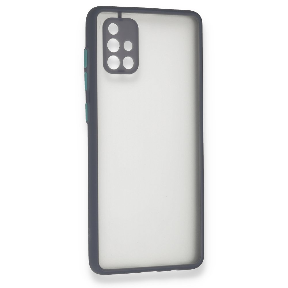 Newface Samsung Galaxy A71 Kılıf Montreal Silikon Kapak - Gri