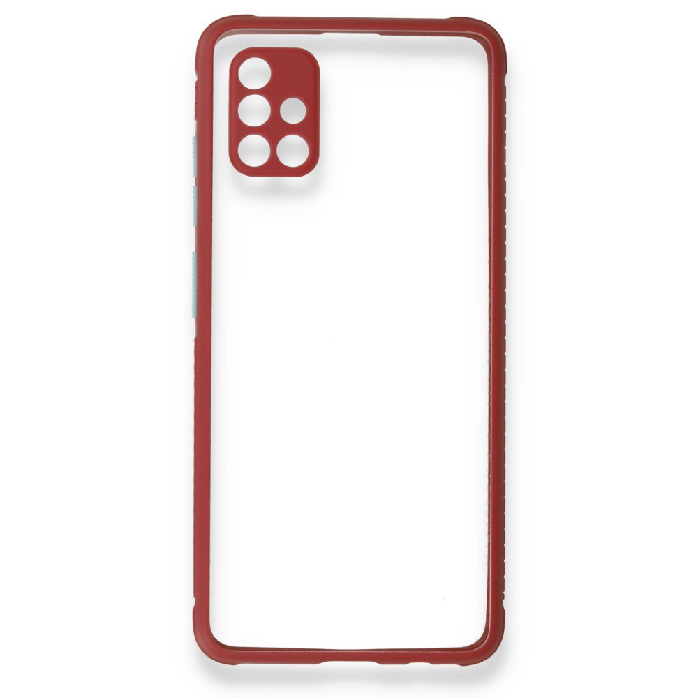Newface Samsung Galaxy A71 Kılıf Miami Şeffaf Silikon - Fuşya
