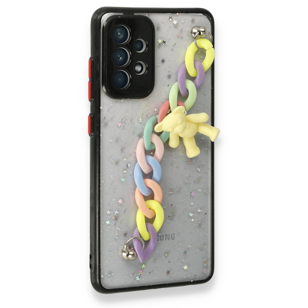 Newface Samsung Galaxy A72 Kılıf Ayıcıklı Silikon - Siyah
