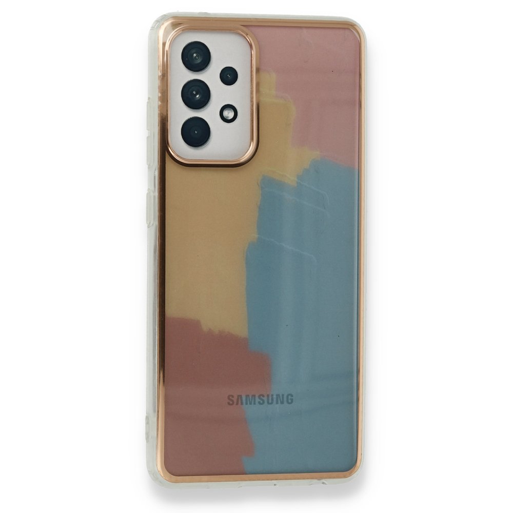 Newface Samsung Galaxy A72 Kılıf Çiçekli Silikon - Kırmızı