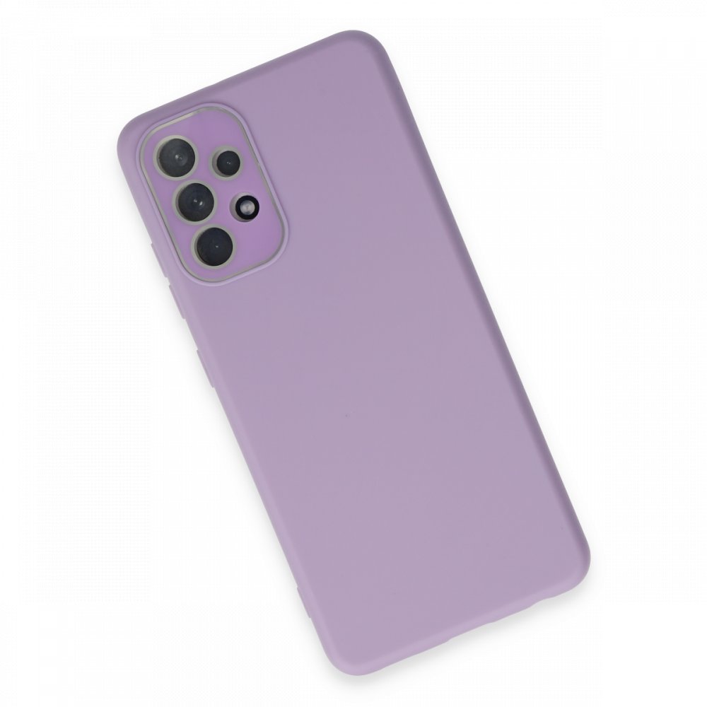 Newface Samsung Galaxy A72 Kılıf Lansman Glass Kapak - Lila