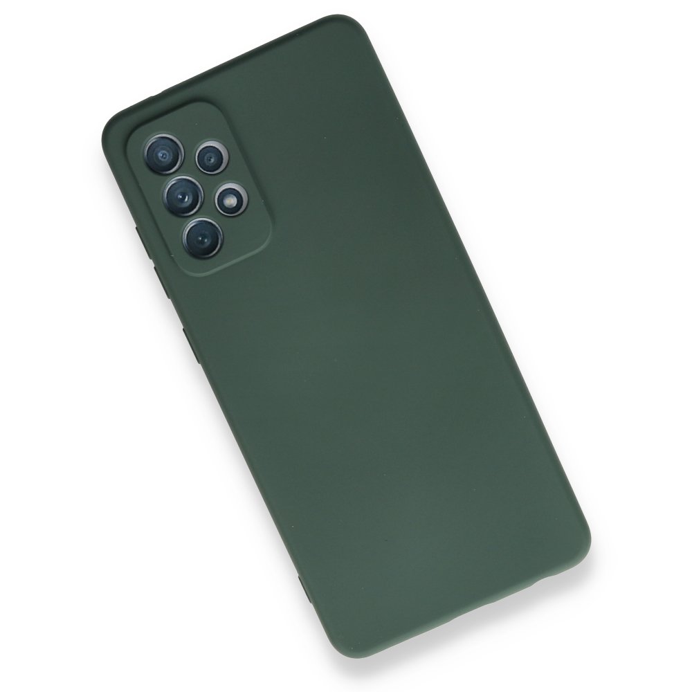 Newface Samsung Galaxy A72 Kılıf Nano içi Kadife Silikon - Koyu Yeşil