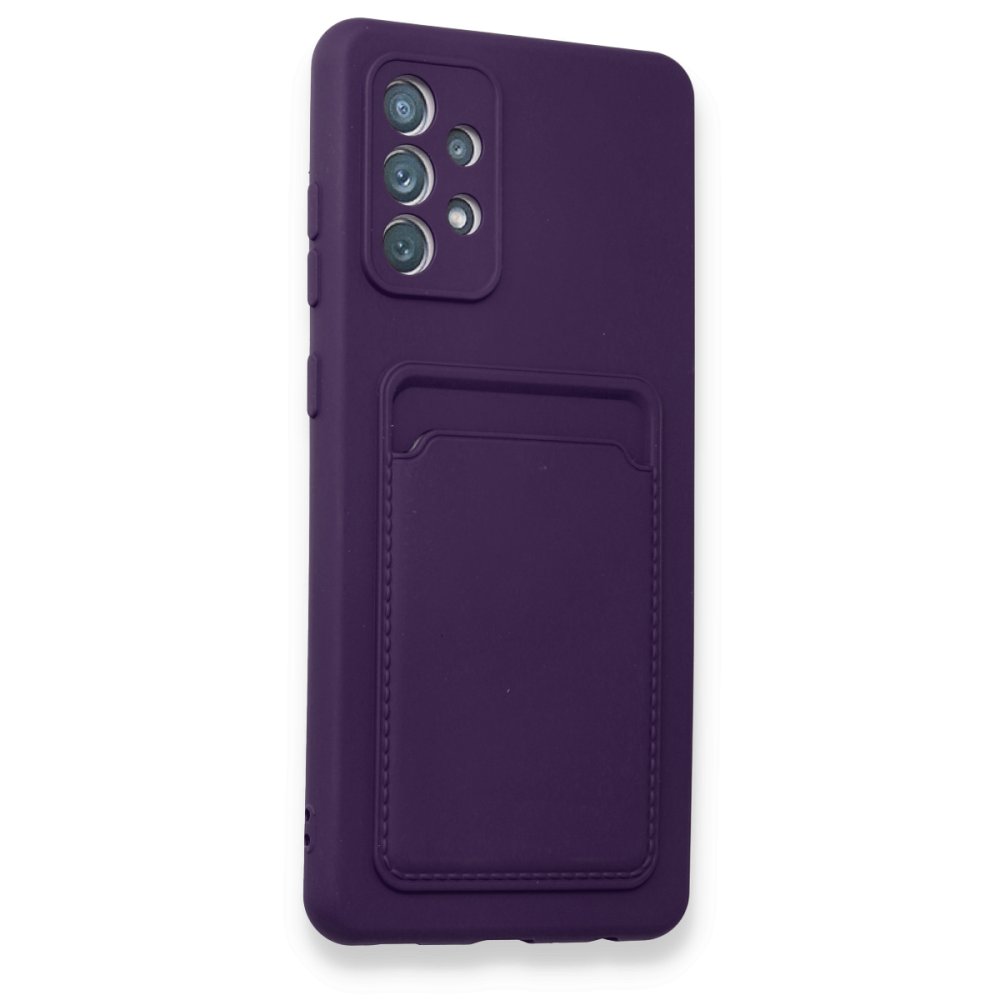 Newface Samsung Galaxy A73 5G Kılıf Kelvin Kartvizitli Silikon - Derin Mor