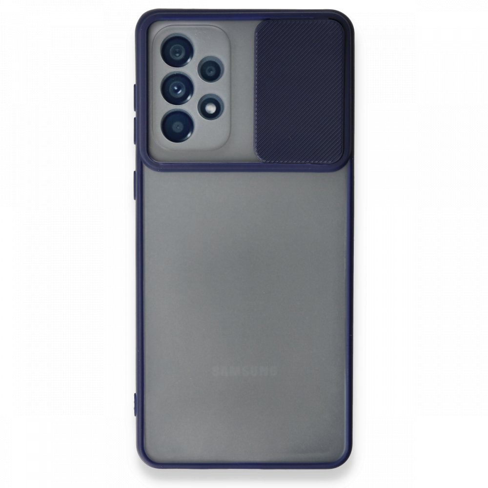 Newface Samsung Galaxy A73 5G Kılıf Palm Buzlu Kamera Sürgülü Silikon - Lacivert