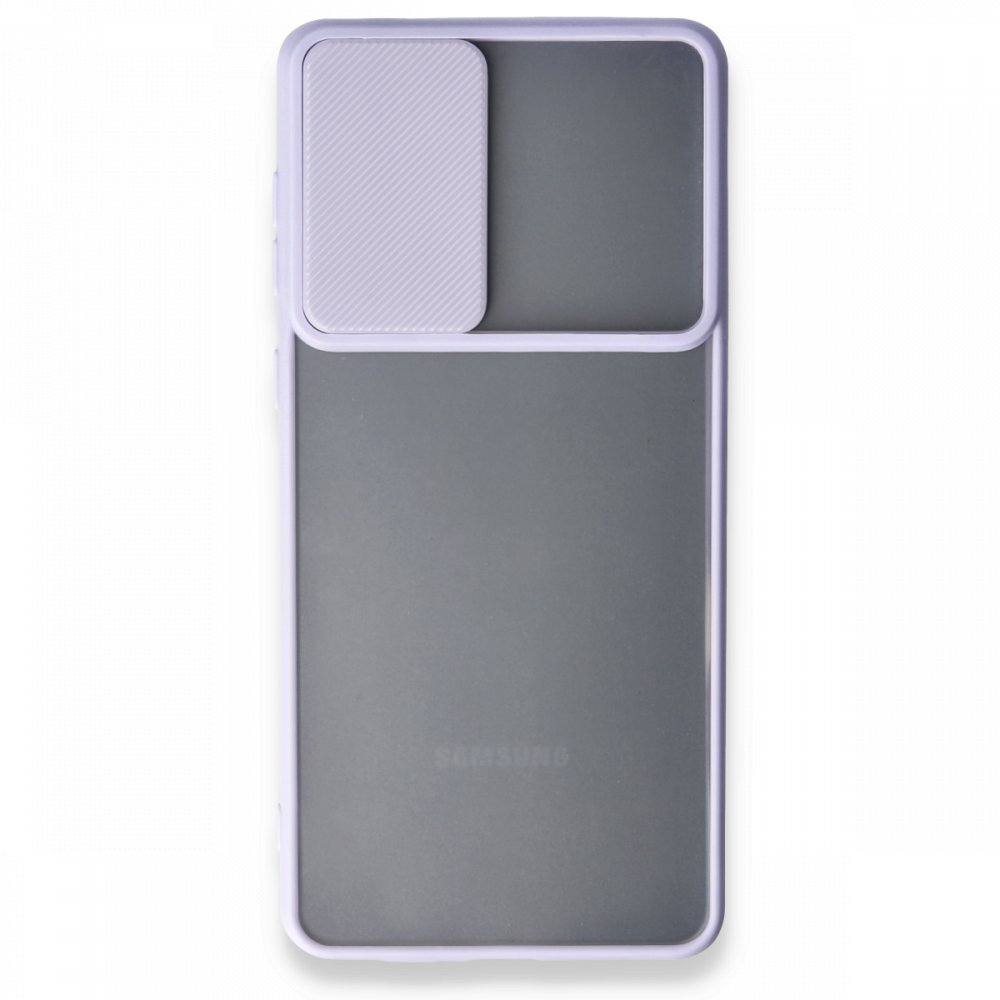 Newface Samsung Galaxy A73 5G Kılıf Palm Buzlu Kamera Sürgülü Silikon - Lila