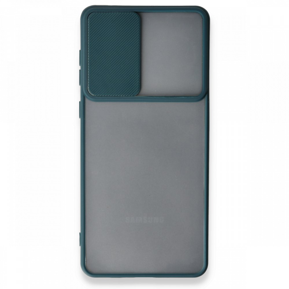 Newface Samsung Galaxy A73 5G Kılıf Palm Buzlu Kamera Sürgülü Silikon - Yeşil