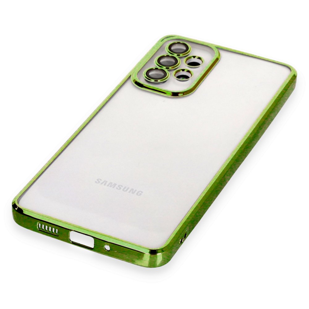Newface Samsung Galaxy A73 5G Kılıf Razer Lensli Silikon - Yeşil