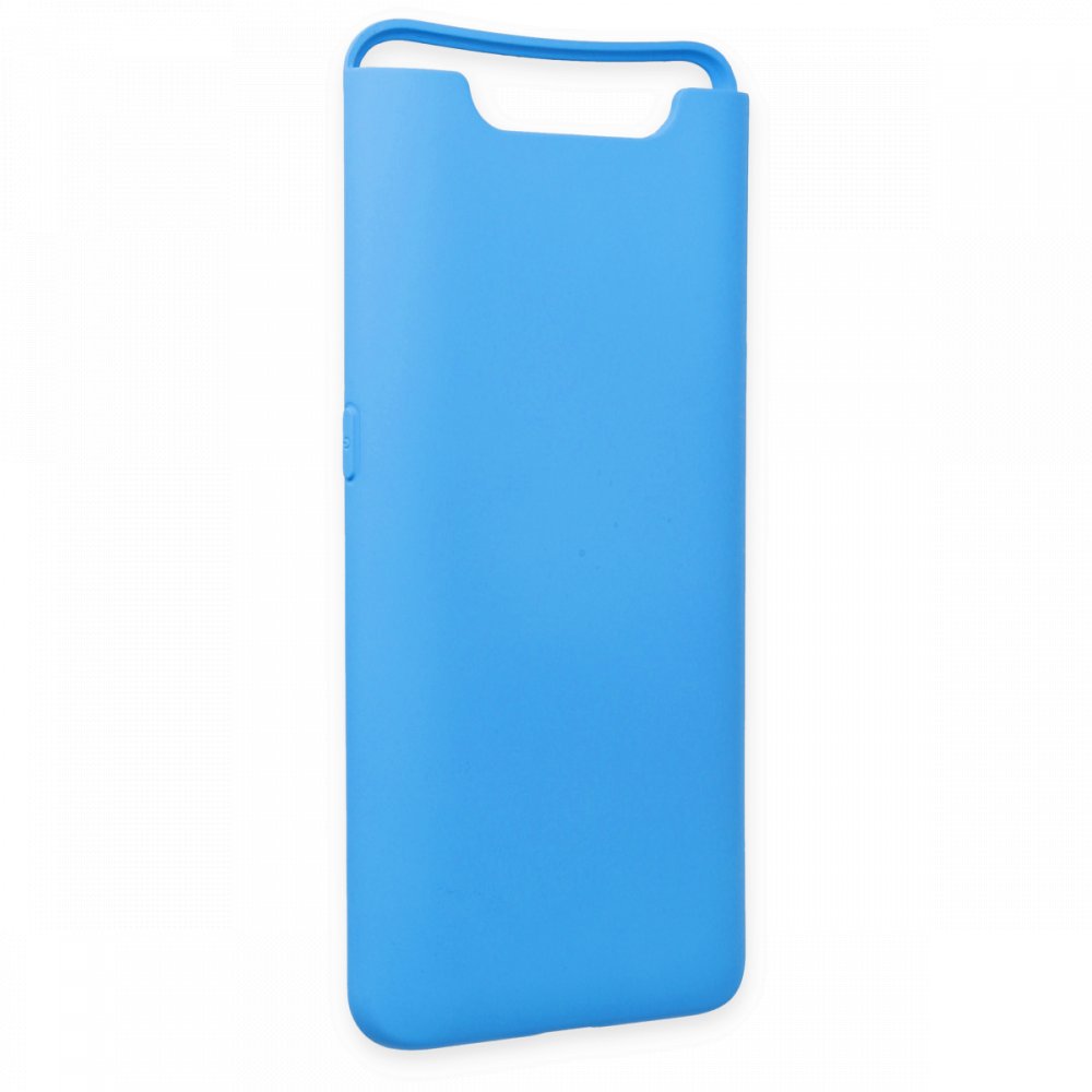 Newface Samsung Galaxy A80 Kılıf Nano içi Kadife Silikon - Mavi