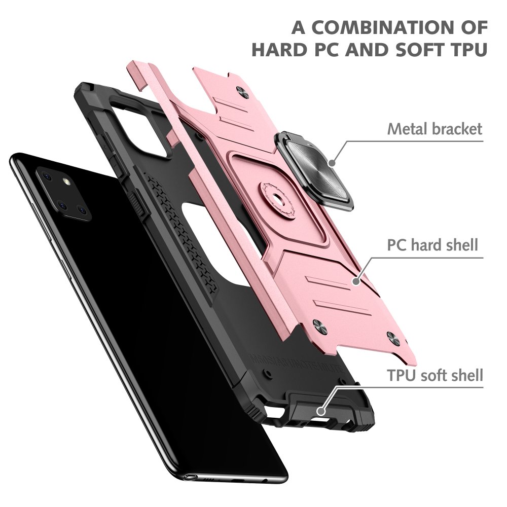 Newface Samsung Galaxy A81 / Note 10 Lite Kılıf Zegna Yüzüklü Silikon Kapak - Rose