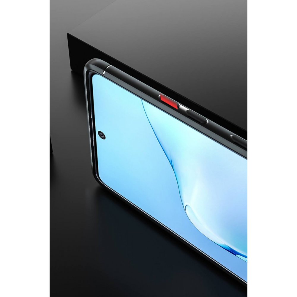 Newface Samsung Galaxy A91 / S10 Lite Kılıf Range Yüzüklü Silikon - Siyah-Kırmızı