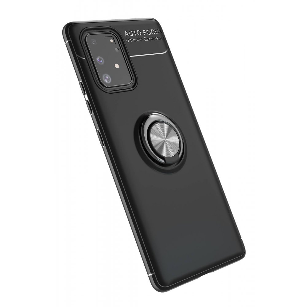 Newface Samsung Galaxy A91 / S10 Lite Kılıf Range Yüzüklü Silikon - Siyah