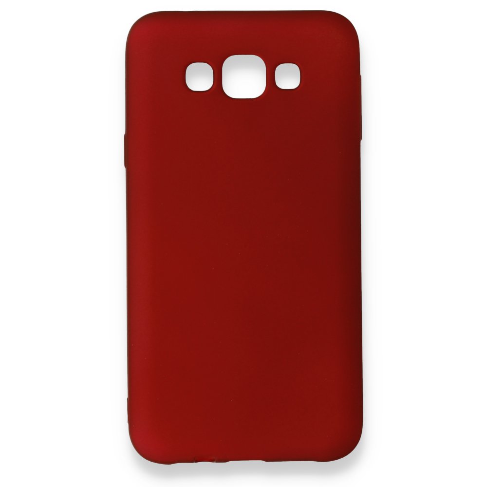 Newface Samsung Galaxy E7 Kılıf First Silikon - Bordo