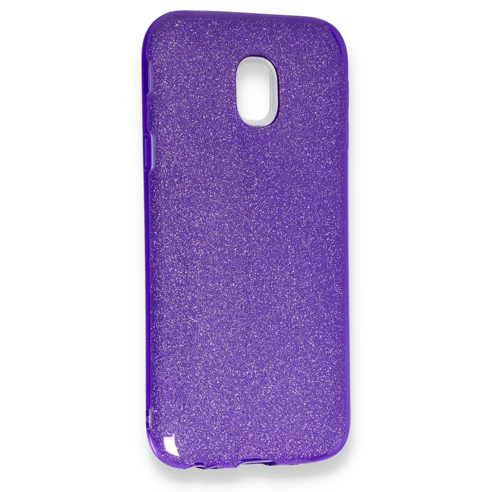 Newface Samsung Galaxy J3 Pro / J330 Kılıf Simli Katmanlı Silikon - Mor