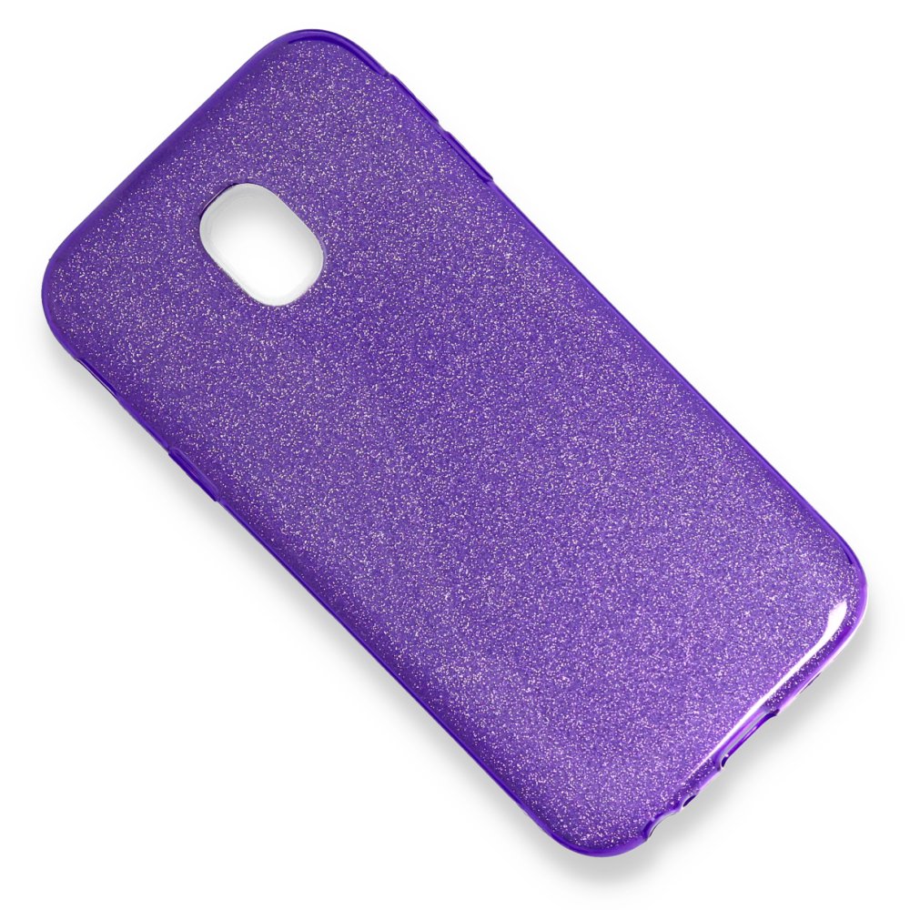 Newface Samsung Galaxy J3 Pro / J330 Kılıf Simli Katmanlı Silikon - Mor