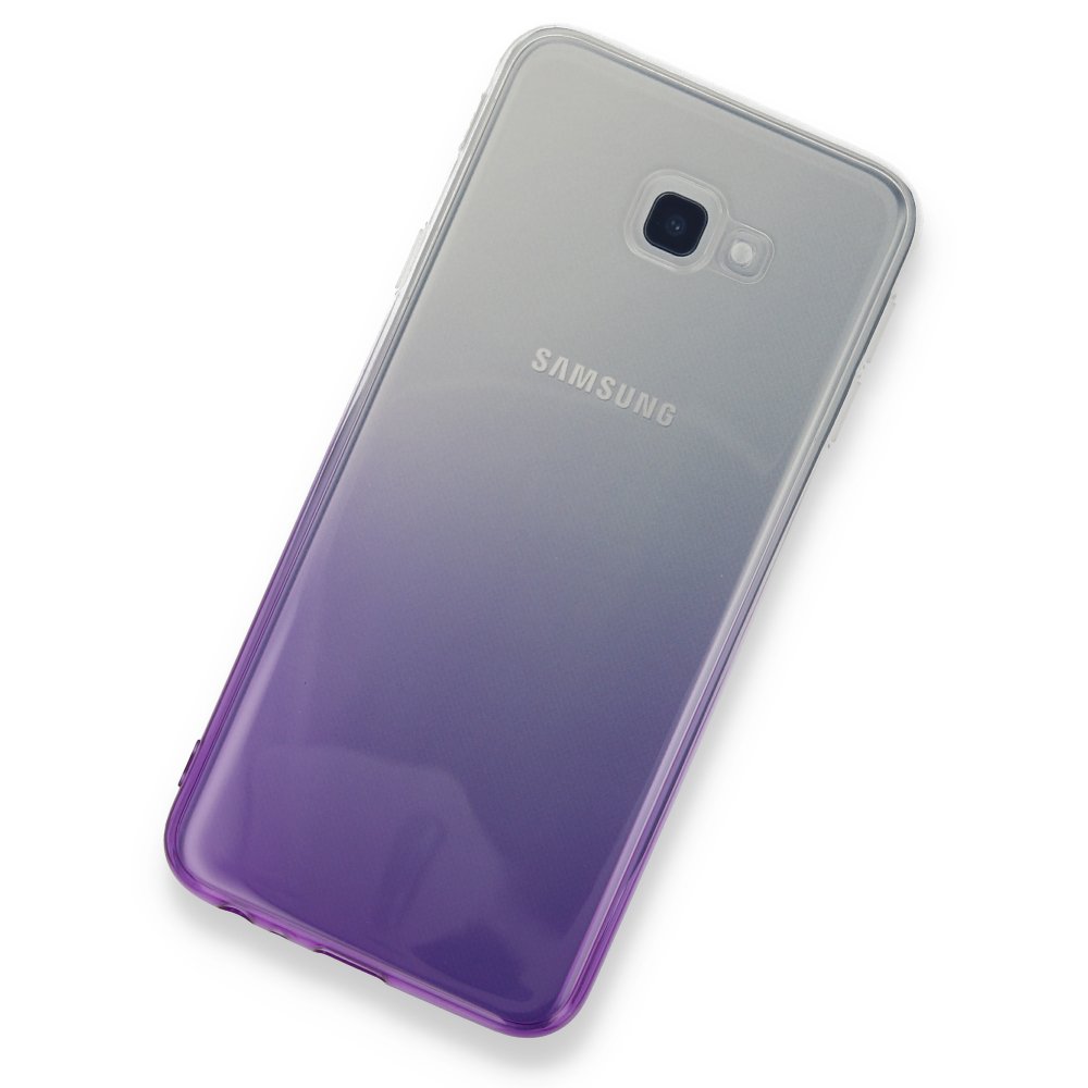 Newface Samsung Galaxy J4 Plus Kılıf Lüx Çift Renkli Silikon - Mor