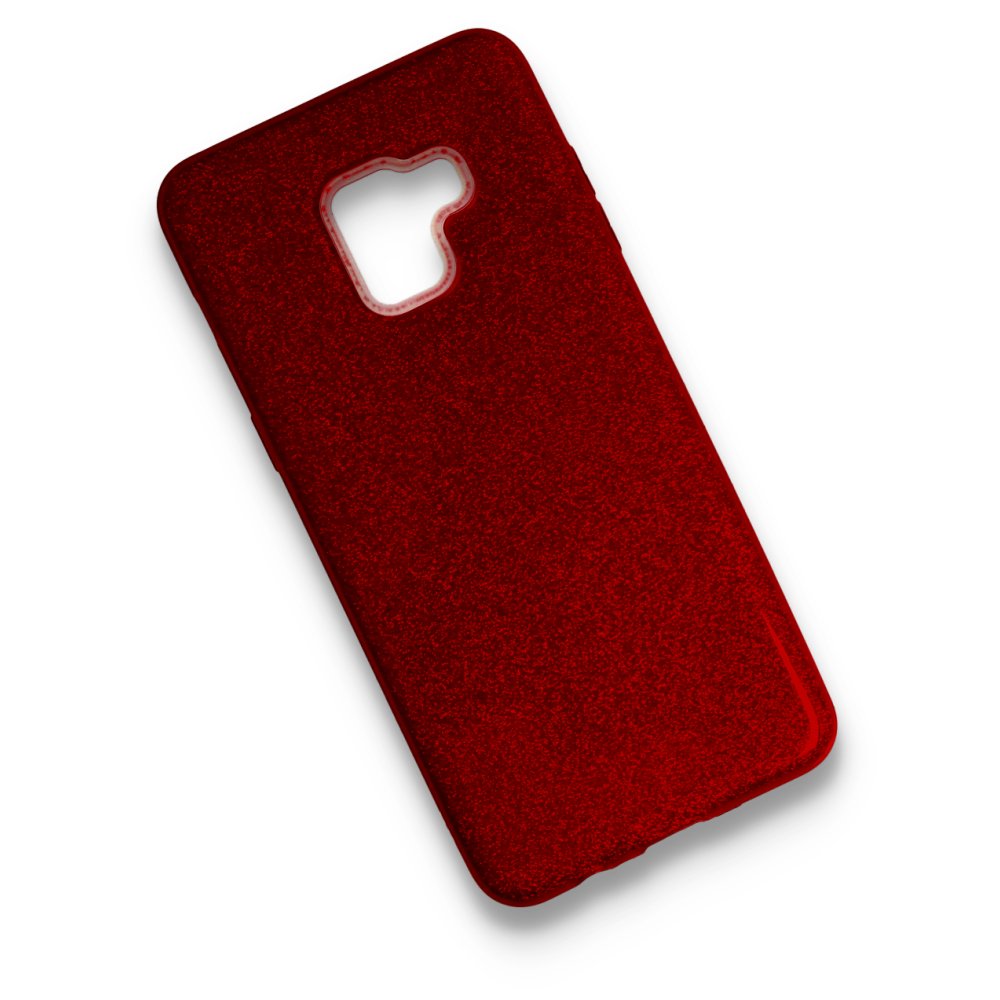 Newface Samsung Galaxy J6 Kılıf Simli Katmanlı Silikon - Kırmızı
