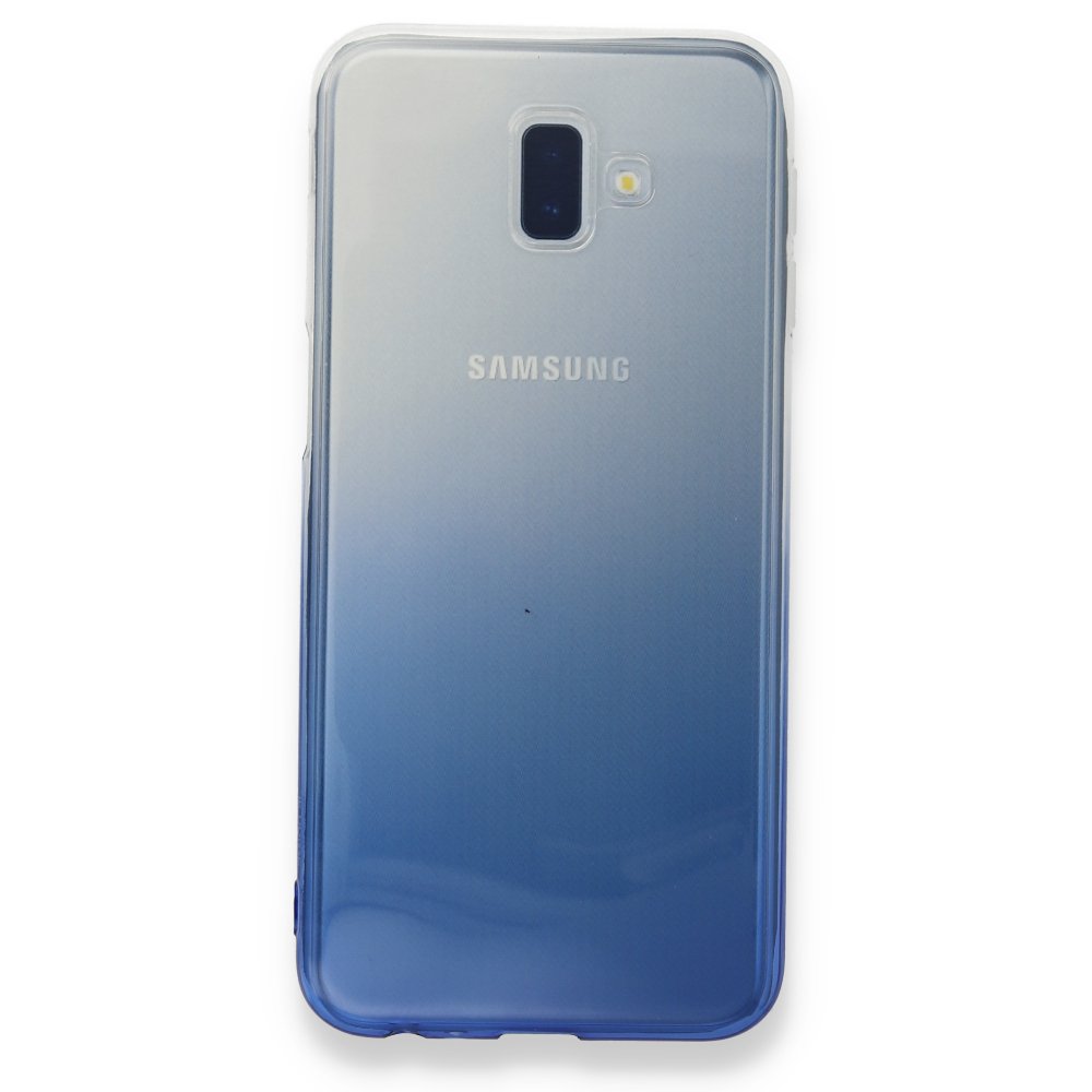 Newface Samsung Galaxy J6 Plus Kılıf Lüx Çift Renkli Silikon - Mavi